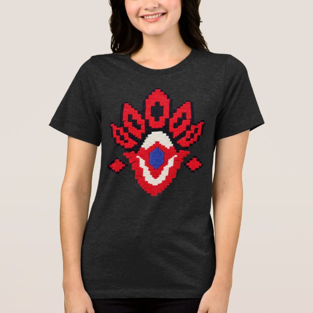 Elegant Moroccan Ornamental Pattern | Traditional  Tri-Blend Shirt (Front)