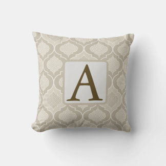 Elegant Moroccan Trellis Pattern in Neutral Tones Cushion