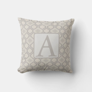 Elegant Moroccan Trellis Pattern in Neutral Tones Cushion