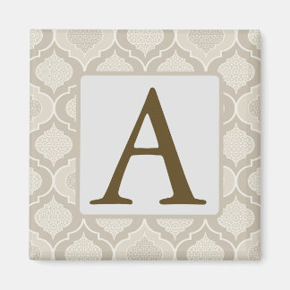 Elegant Moroccan Trellis Pattern in Neutral Tones Magnet