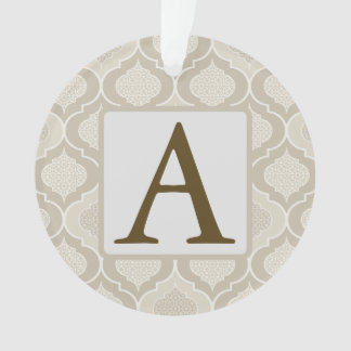 Elegant Moroccan Trellis Pattern in Neutral Tones Ornament