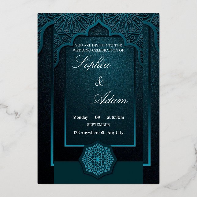 Elegant Moroccan Wedding Invitation (Front)