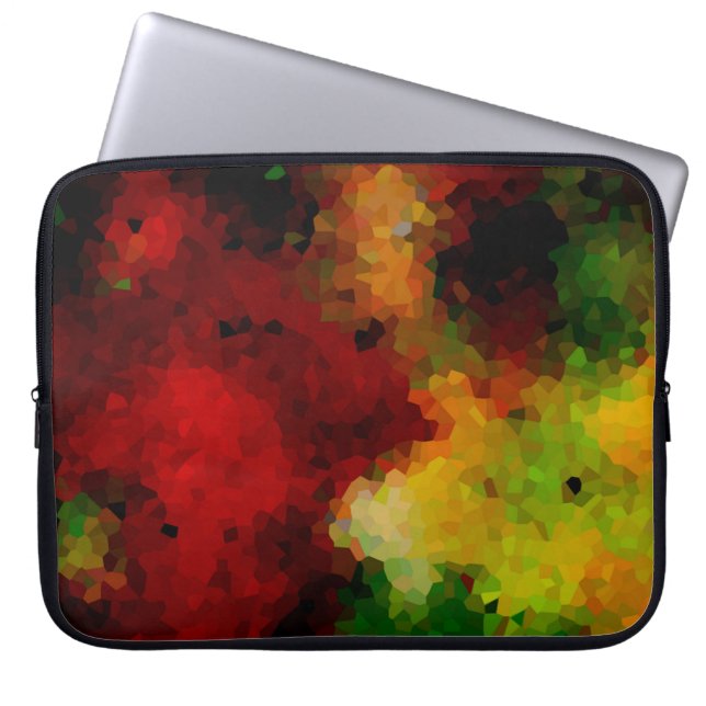 Elegant, mosaic pattern, multi-coloured, abstract laptop sleeve (Front)