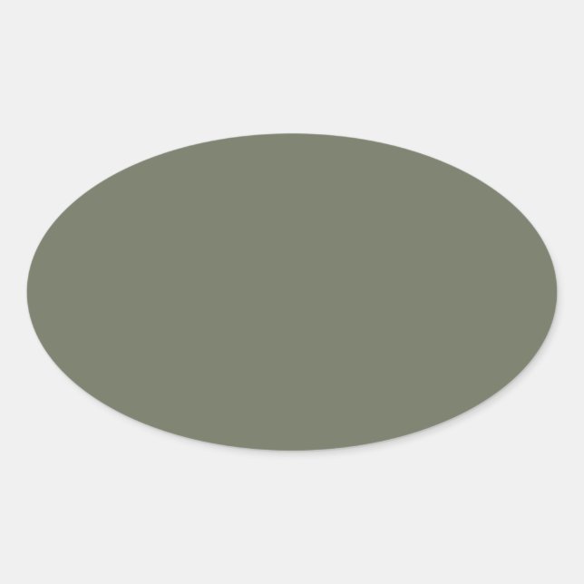 Elegant Moss Green Oval Sticker – Customisable (Front)