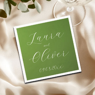 Elegant Moss Green Wedding Napkin