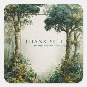 Elegant Mossy Forest Ancient Tree Rustic Square Sticker