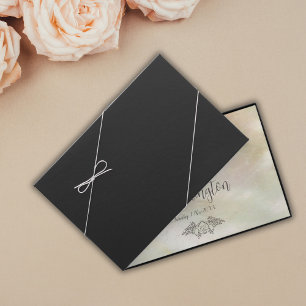 Elegant Mother-of-Pearl Peach Wedding Guest Book