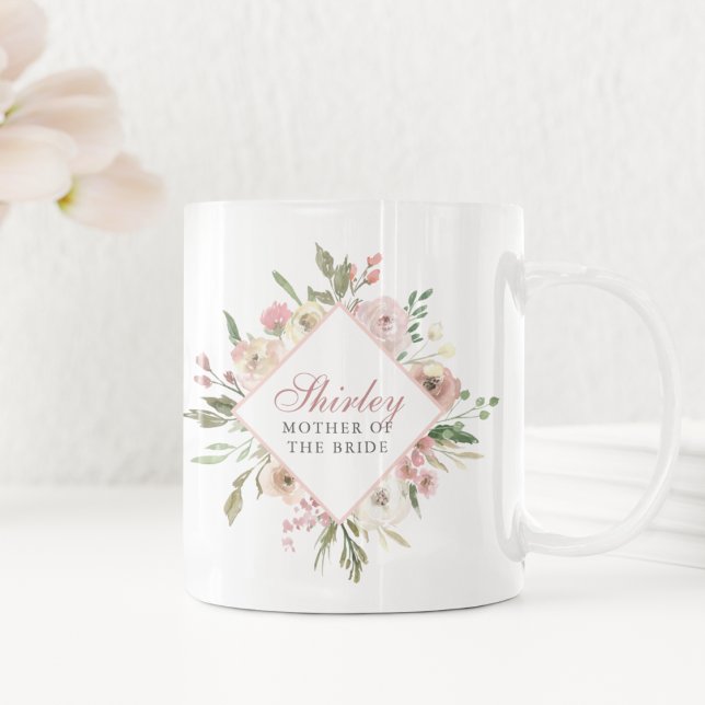 Elegant Mother of the Bride Floral Blush Pink Coffee Mug (Creator Uploaded)