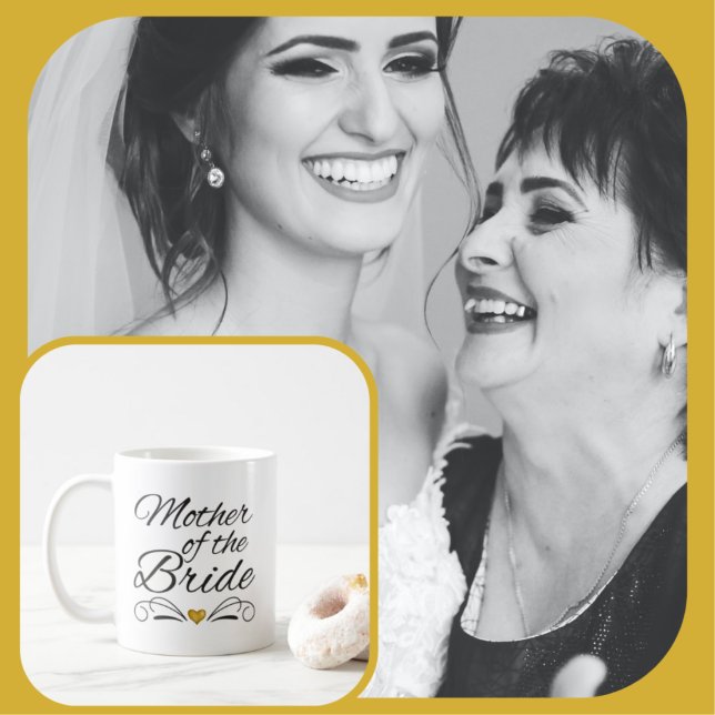 Elegant Mother of the Bride Heart of Gold Wedding Coffee Mug (Creator Uploaded)