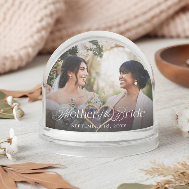 Elegant Mother of the Bride Photo Memory Keepsake Snowglobe (Elegant Mother of the Bride Photo Memory Keepsake Snow Globe)
