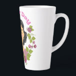Elegant Mother’s Day Floral Woman Illustration – Latte Mug<br><div class="desc">Celebrate love, warmth, and appreciation with this charming Mother’s Day design. The illustration features a serene woman surrounded by a beautiful floral wreath, symbolizing care, tenderness, and gratitude for all mothers. With soft colors and a modern, cute style, this design is perfect for Mother’s Day gifts such as t-shirts, mugs,...</div>