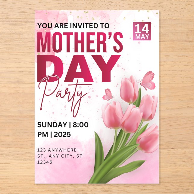 Elegant Mother's Day Brunch Invitation  (Front)