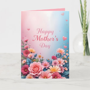 Elegant Mother's Day Flora with Heartfelt Flowers Thank You Card