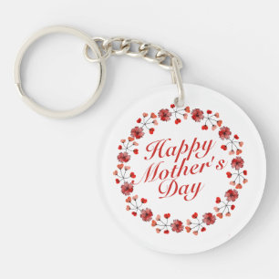 Elegant Mother's Day Floral Wreath Keychain