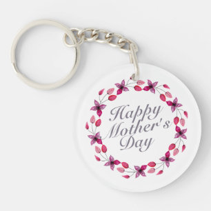 Elegant Mother's Day Floral Wreath Keychain