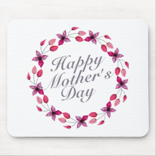Elegant Mother's Day Floral Wreath   Mousepad
