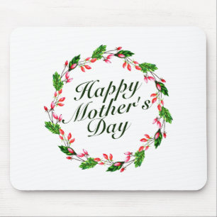 Elegant Mother's Day Floral Wreath Mousepad