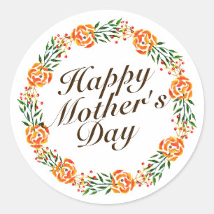 Elegant Mother's Day Floral Wreath   Sticker