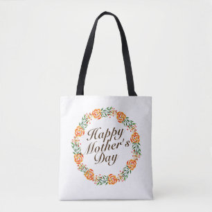 Elegant Mother's Day Floral Wreath   Tote Bag