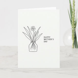 Elegant Mothers Day Line Art Card