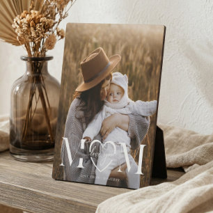 Elegant Mothers Day Minimal Mum Love You Photo Plaque