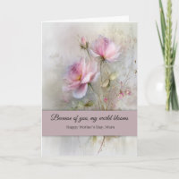 Elegant Mother's Day Wishes Classic Pink Rose 