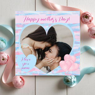 Elegant Mother's Day with Personalised Heart Photo Holiday Card