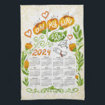Elegant Motivational Student 2024 Calendar Tea Towel<br><div class="desc">Create a unique 2024 motivational calendar kitchen towel with a cute floral illustration for students and those who have their own way to MBA. It's a lovely gift idea for Thanksgiving day,  Christmas and New Year or any occasion.</div>