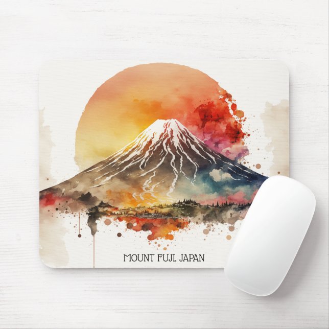 Elegant Mount Fuji Japan Painting Mouse Pad (With Mouse)