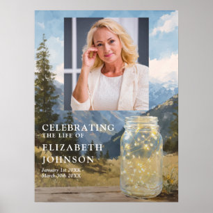 Elegant Mountain Celebration of Life Welcome Sign