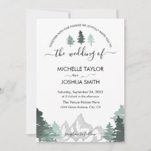 Elegant Mountain Forest Rustic Destination Invitat Invitation