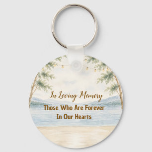 Elegant Mountain Lake Wedding Keychain