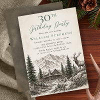 Elegant Mountain Lodge Woodland Deer 30th Birthday