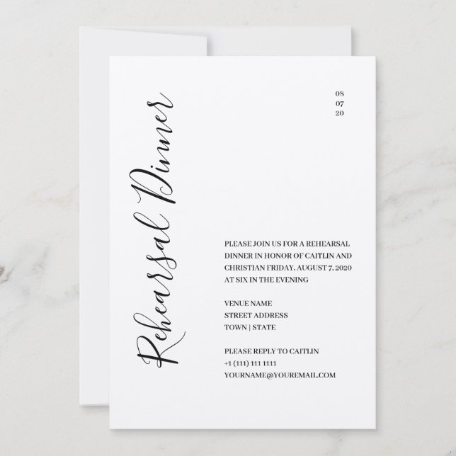Elegant Mountain Rehearsal Dinner Invitation (Front)