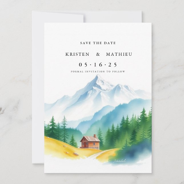 Elegant Mountain Save The Date (Front)