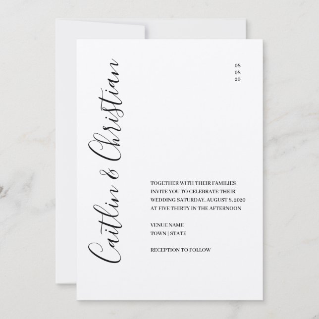 Elegant Mountain Wedding Invitation (Front)