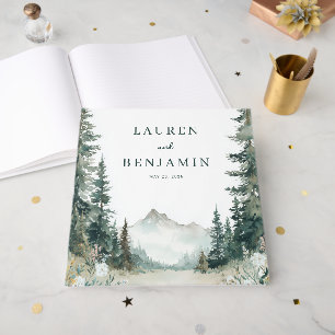 Elegant Mountain Wedding Invitation Guest Book