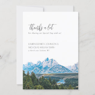 Elegant Mountain Wedding Thank You  Card