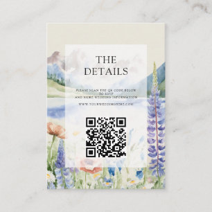 Elegant Mountain Wildflower Landscape Wedding Enclosure Card