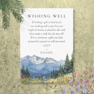 Elegant Mountain Wildflower Wedding Wishing Well Enclosure Card