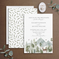 Elegant Mountain Woodland Forest Animals Wedding