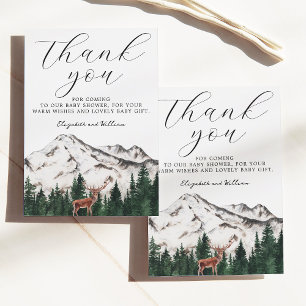 Elegant Mountains Deer Baby Shower Thank You