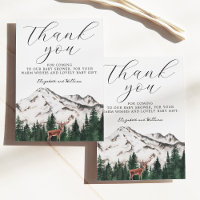 Elegant Mountains Deer Baby Shower Thank You