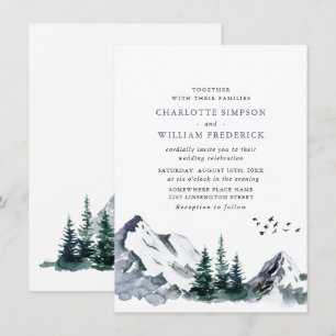 Elegant Mountains Forest Landscape Wedding Invitation