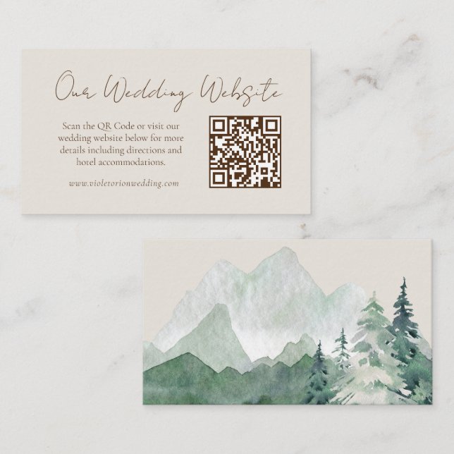 Elegant  Mountains QR Code Enclosure Card (Front/Back)