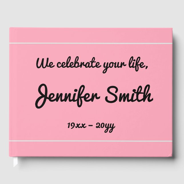 Elegant & Mournful Funeral Guestbook (Front)