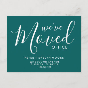 elegant moved office business announcement postcard