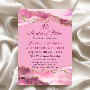 Elegant & Mpdern Shades of Pink Birthday Party Invitation