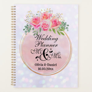 Elegant Mr and Mrs Blush Pink Flowers Wedding Planner