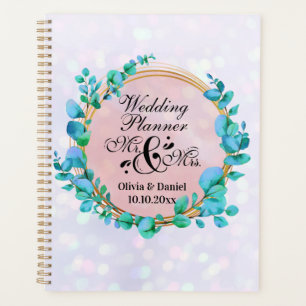 Elegant Mr and Mrs Blush Pink Flowers Wedding Planner